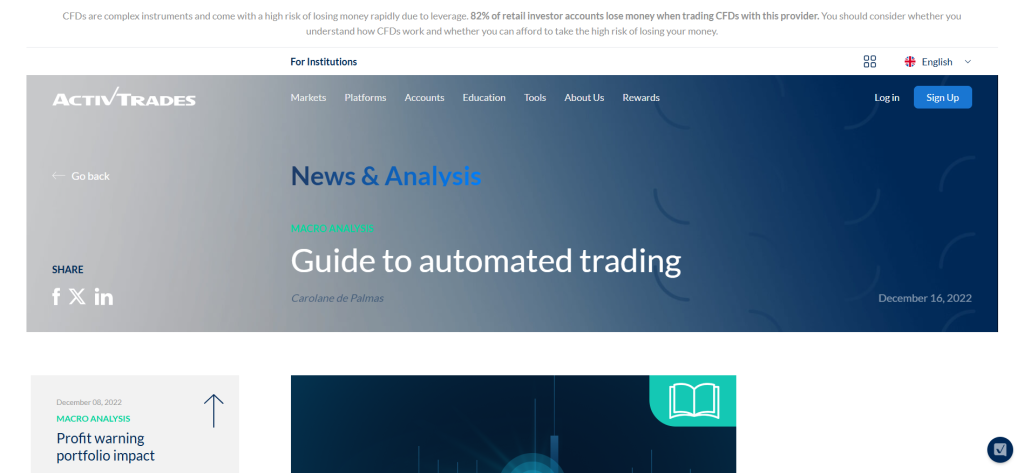 ActivTrades Automated Trading Brokers