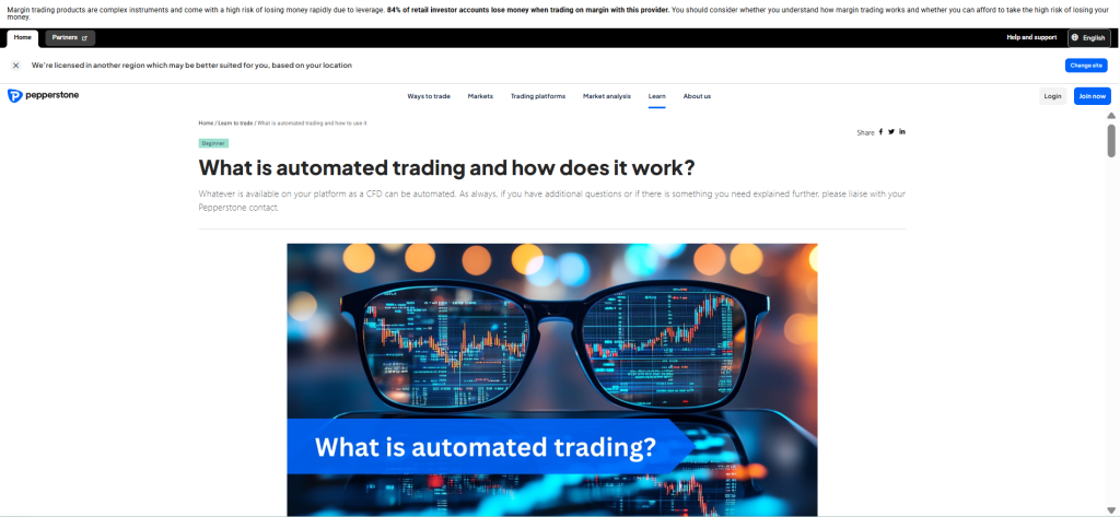 Pepperstone Automated Trading Broker