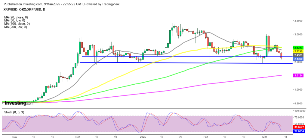 Tesla stock daily chart