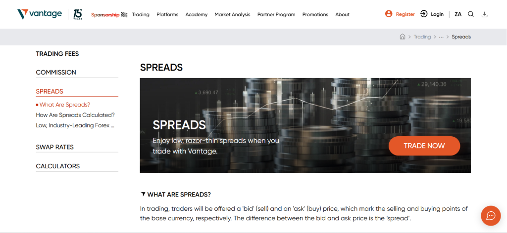 Vantage Fx Zero Spreads