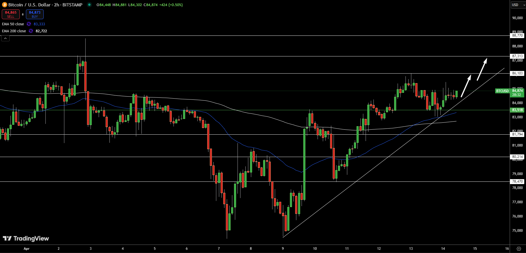 Bitcoin Price Chart - Source: Tradingview