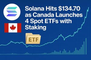 Solana Hits $134.70 as Canada Launches 4 Spot ETFs with Staking​ CoinDesk
