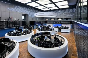 trading floor of the deutsche bourse where the dax is traded