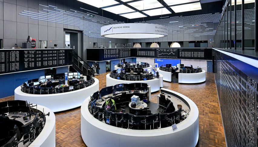 trading floor of the deutsche bourse where the dax is traded