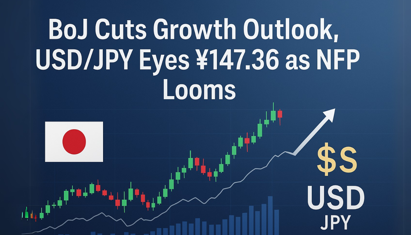 BoJ Cuts Growth Outlook, USD/JPY Eyes ¥147.36 as NFP Looms - Forex News by  FX Leaders