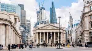 LSE buliding street vies, with the Shard building in the background