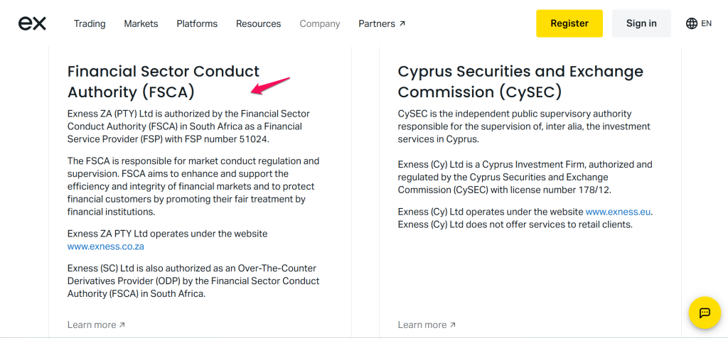 Exness FSCA Exness FSCA