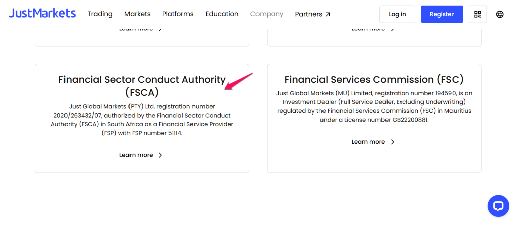 JustMarkets FSCA JustMarkets FSCA