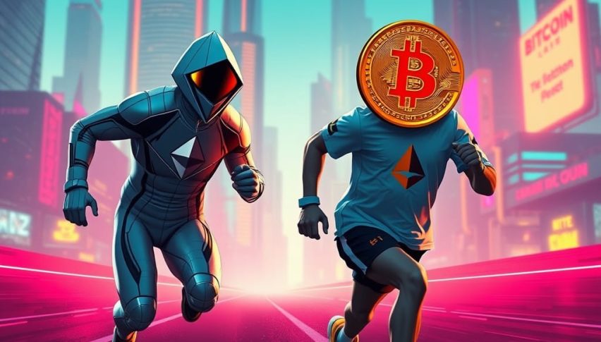 Ethereum is moving faster than Bitcoin right now.