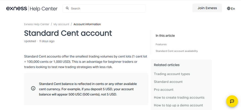 Exness Cent Account Exness Cent Account