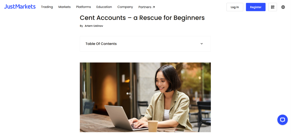 JustMarkets Cent Account JustMarkets Cent Account