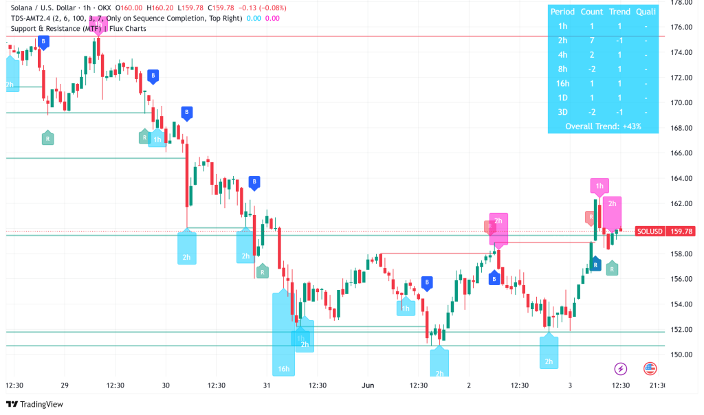 Solana Rallies to $160 Amid Mixed Signals: TD Sequential Buy Signal Emerges as Whale Activity Raises Concerns
