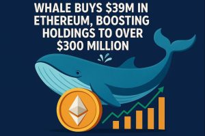 Whale Buys $39M in Ethereum, Boosting Holdings to Over $300 Million