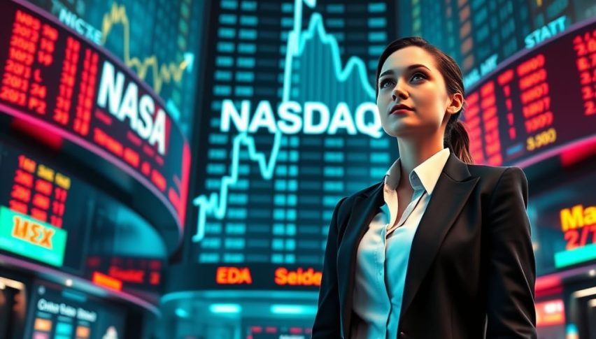 The Nasdaq stock index is climbing today after good news out of the Middle East.
