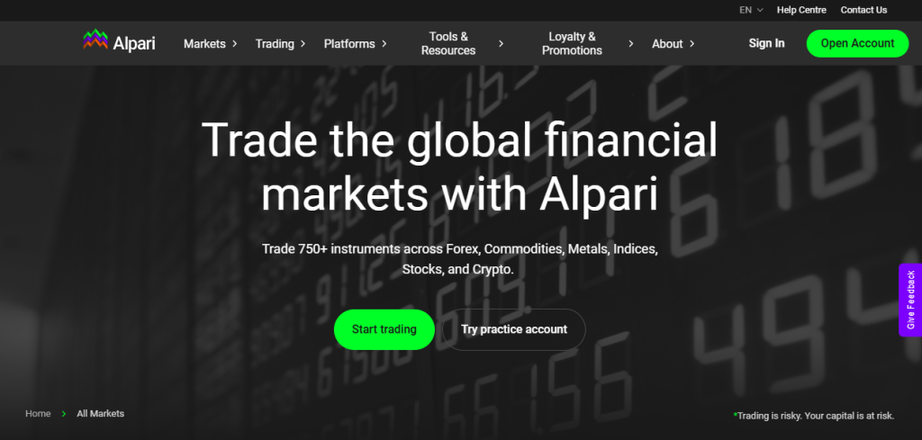 Markets available for Trade