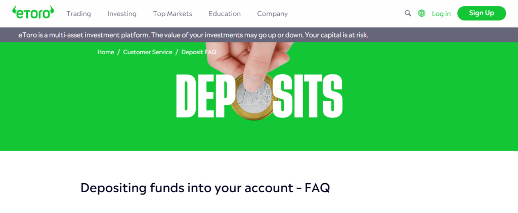 Deposit and Withdrawals