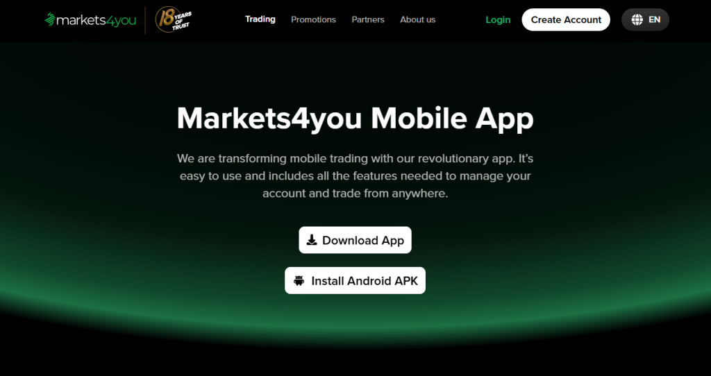 Markets4You Mobile App and MetaTrader Platforms Markets4You Mobile App and MetaTrader Platforms