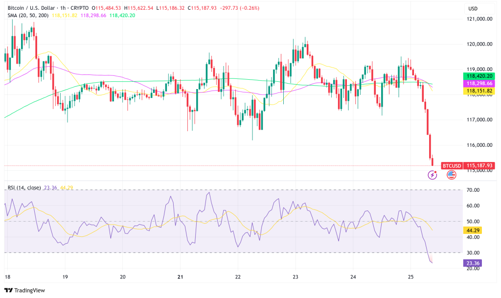 Bitcoin Consolidates Above $115K: MicroStrategy Expands Offering, Technical Warning Signs Flashing