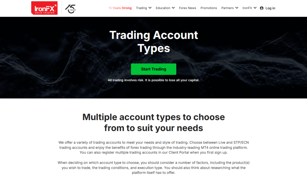 Minimum Deposit and Account Types Minimum Deposit and Account Types