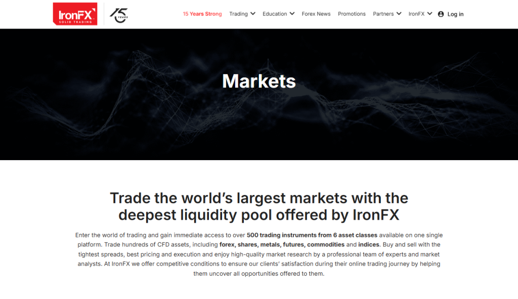 Markets available for Trade Markets available for Trade