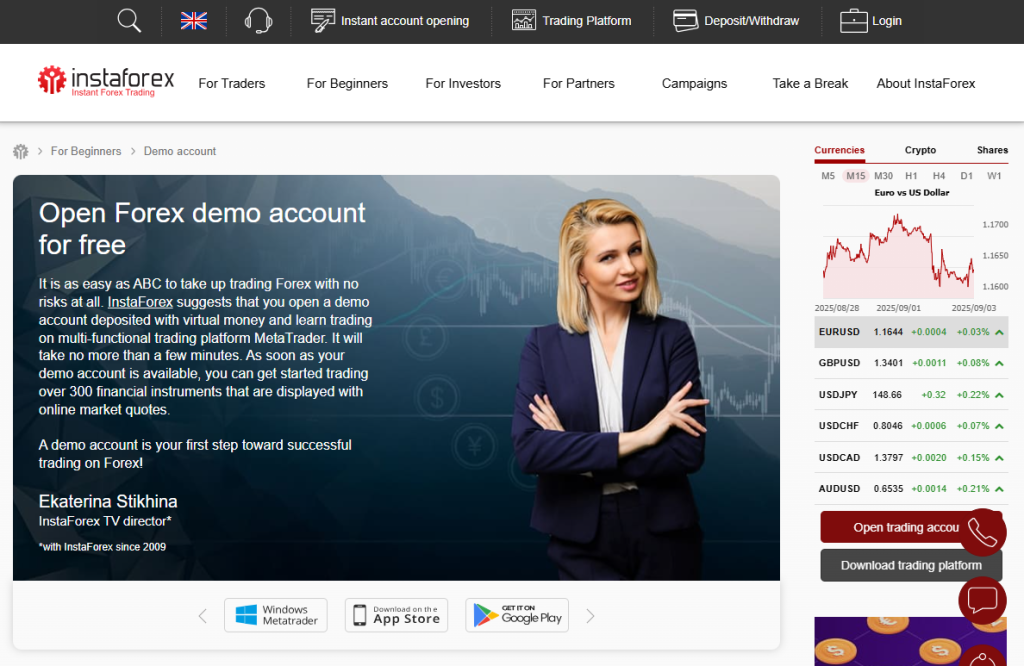 Demo Account InstaForex Demo Account InstaForex