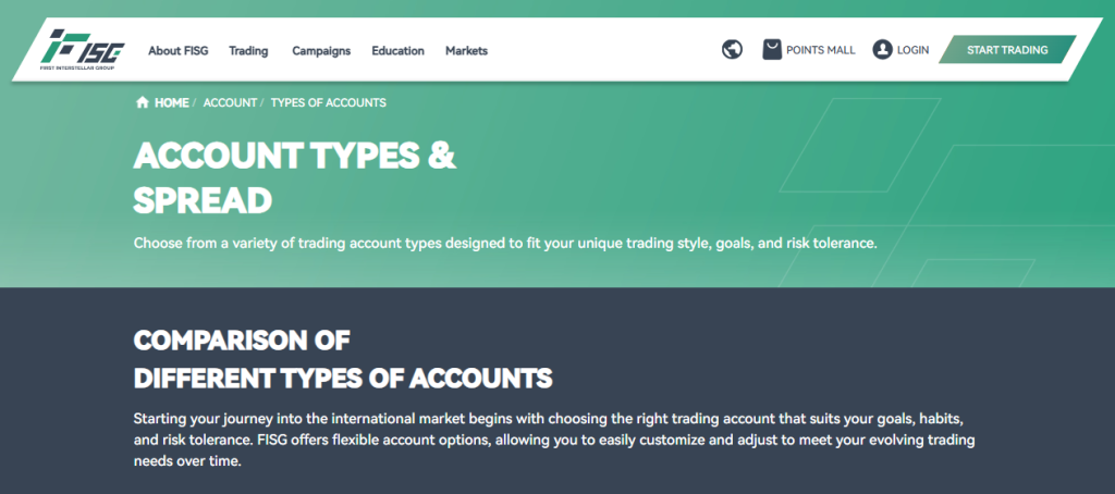 Minimum Deposit and Account Types