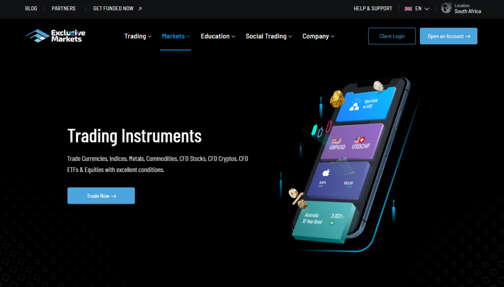 Markets available for Trade Markets available for Trade