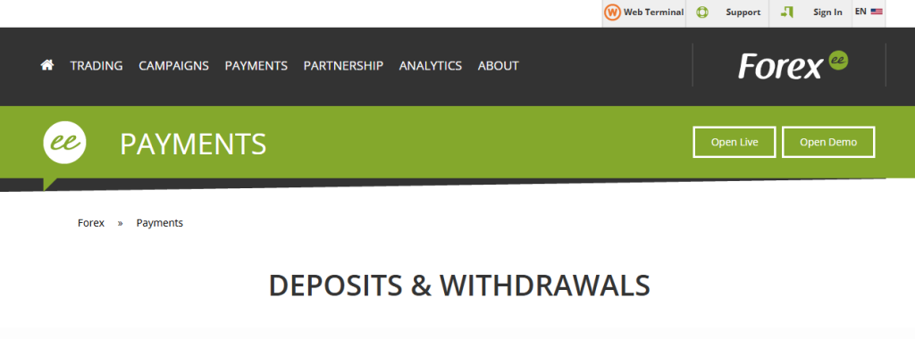 Deposits and Withdrawals Deposits and Withdrawals