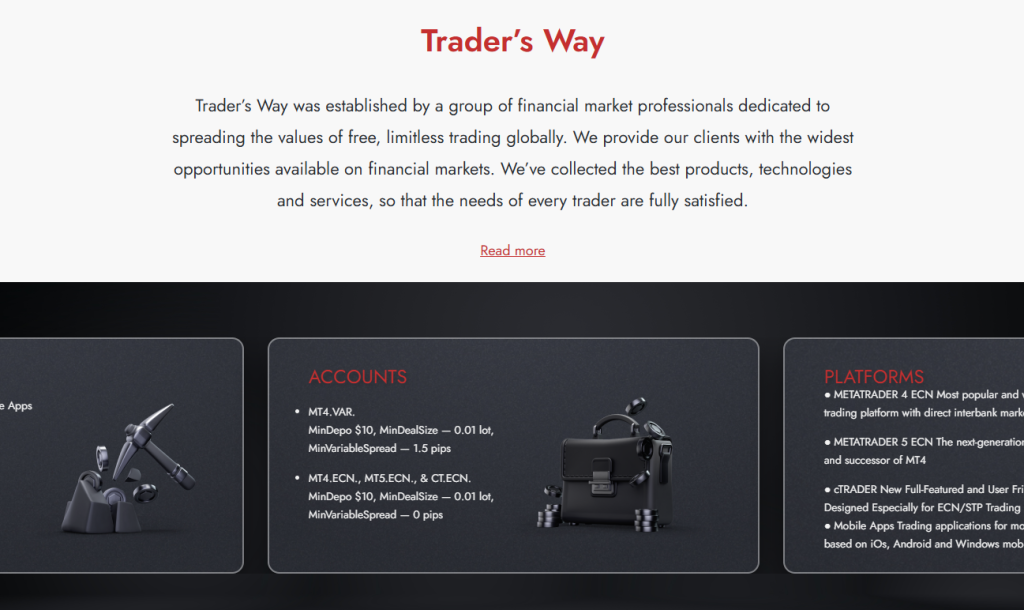 Minimum Deposit and Account Types