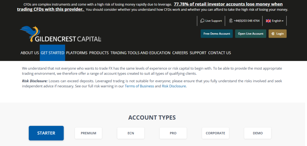 Minimum Deposit and Account Types