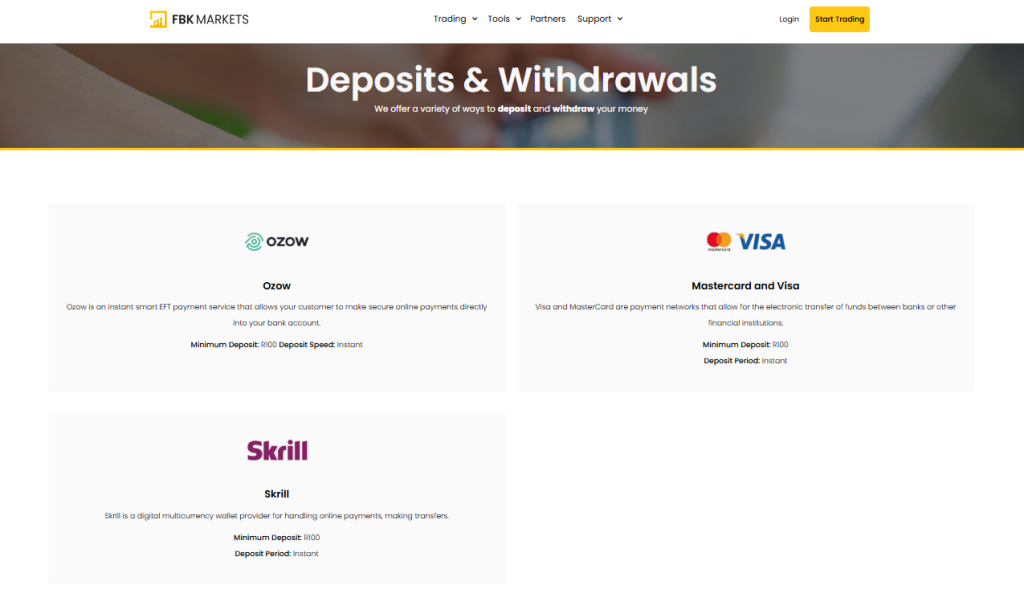 Deposits and Withdrawals Deposits and Withdrawals
