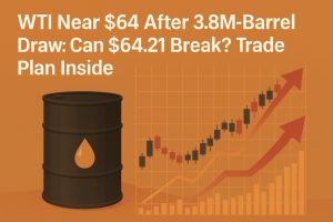 WTI Near $64 After 3.8M-Barrel Draw: Can $64.21 Break? Trade Plan Inside