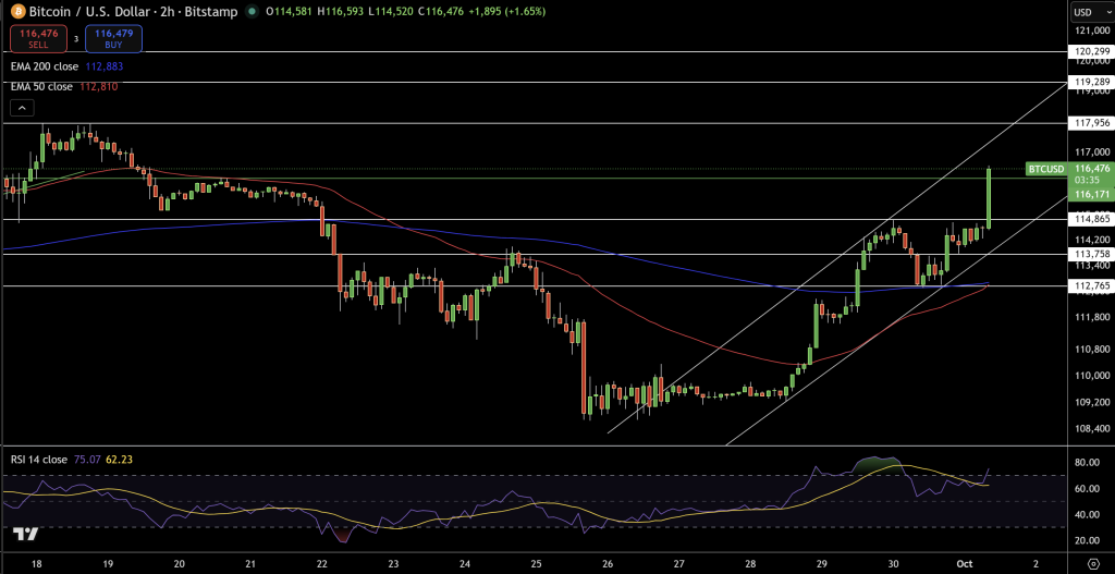 Bitcoin Price Chart - Source: Tradingview