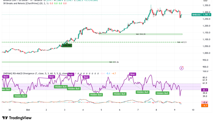 BNB Rally Pauses at $1,290 After a 27% Weekly Surge: Is a Breakout to $1,400 Imminent?