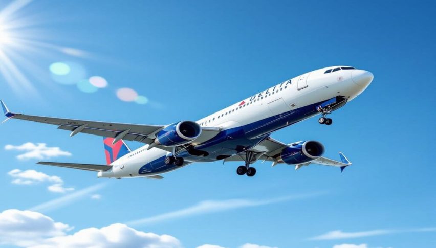 Delta stock is up today and headed back toward its high for the year.