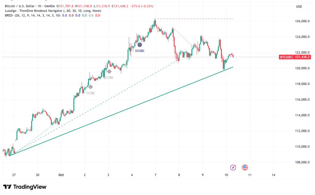 ⚠️CRIPTOVALUTE: "Il BTC scende sotto i $121.000: attuale valore a $120.962,30"