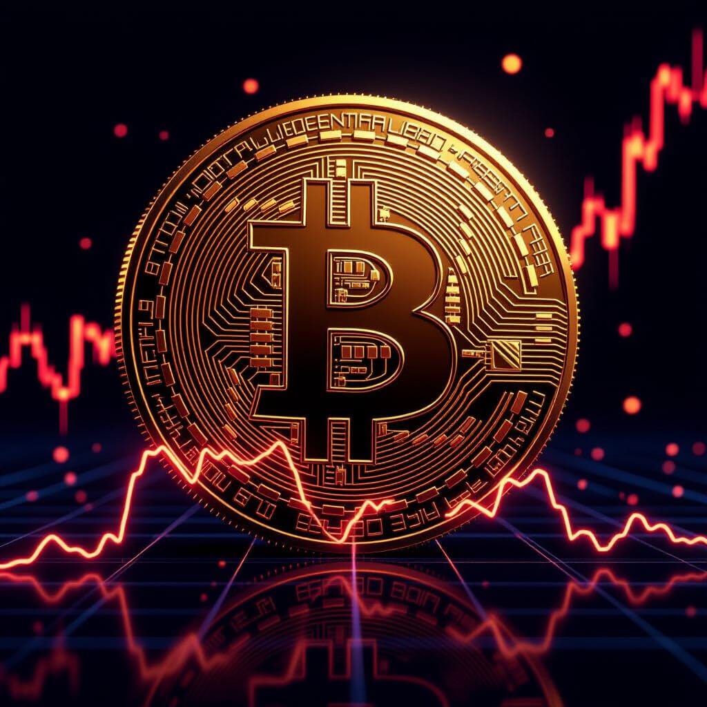 Bitcoin's price falls sharply.