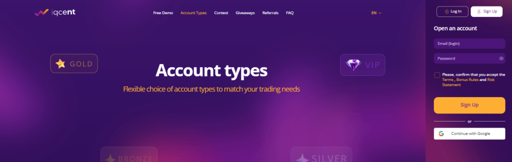 Minimum Deposit and Account Types Minimum Deposit and Account Types