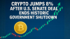 Crypto Jumps 8% After U.S. Senate Deal Ends Historic Government Shutdown