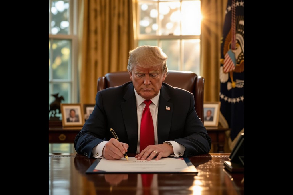 Trump signed a  bill into law.