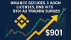 Binance Secures 3 ADGM Licenses, BNB Hits $901 as Trading Surges