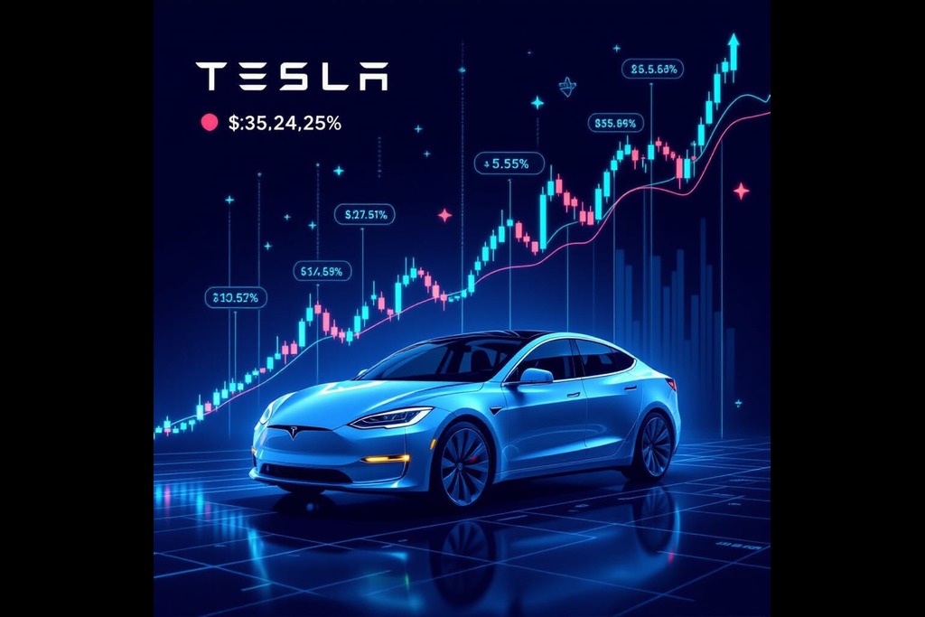 Image showcasing Tesla Stock down 3.39% after Morgan Stanley Reevaluation - Forex News ...