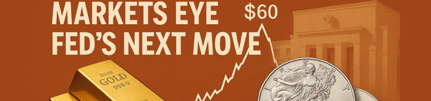 Image for Gold Climbs as Silver Hits $60 Record and Markets Eye Fed’s Next Move