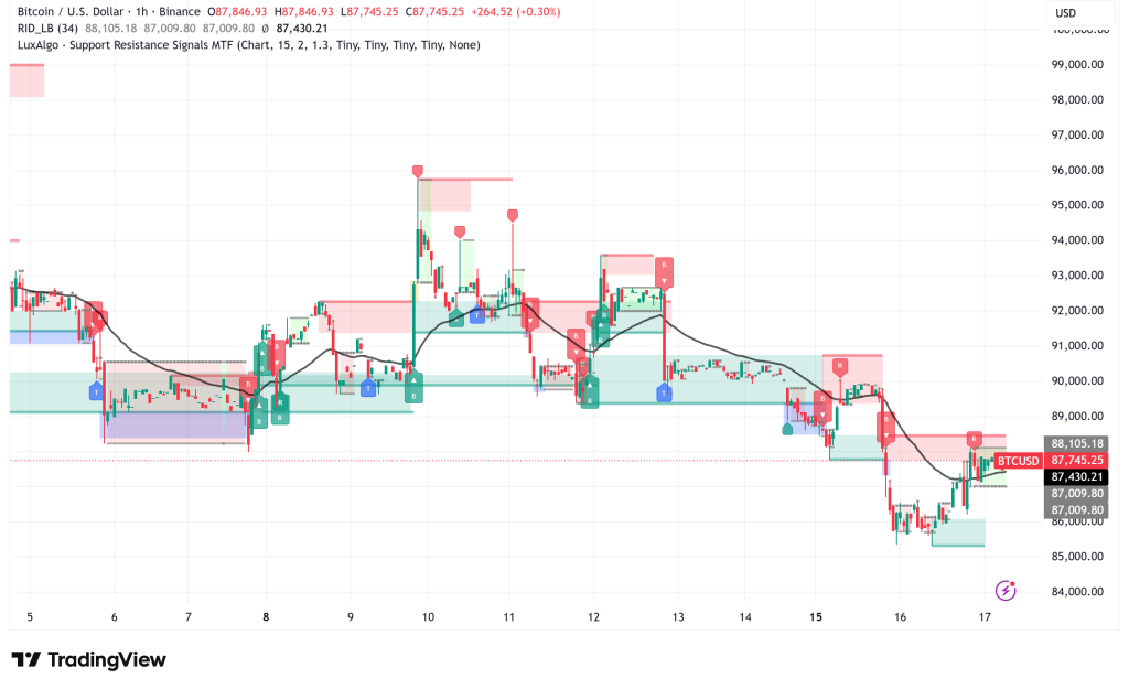 Bitcoin Holds Above $87,000:Mixed Signals as ETF Outflows Clash With Bullish Institutional Outlook