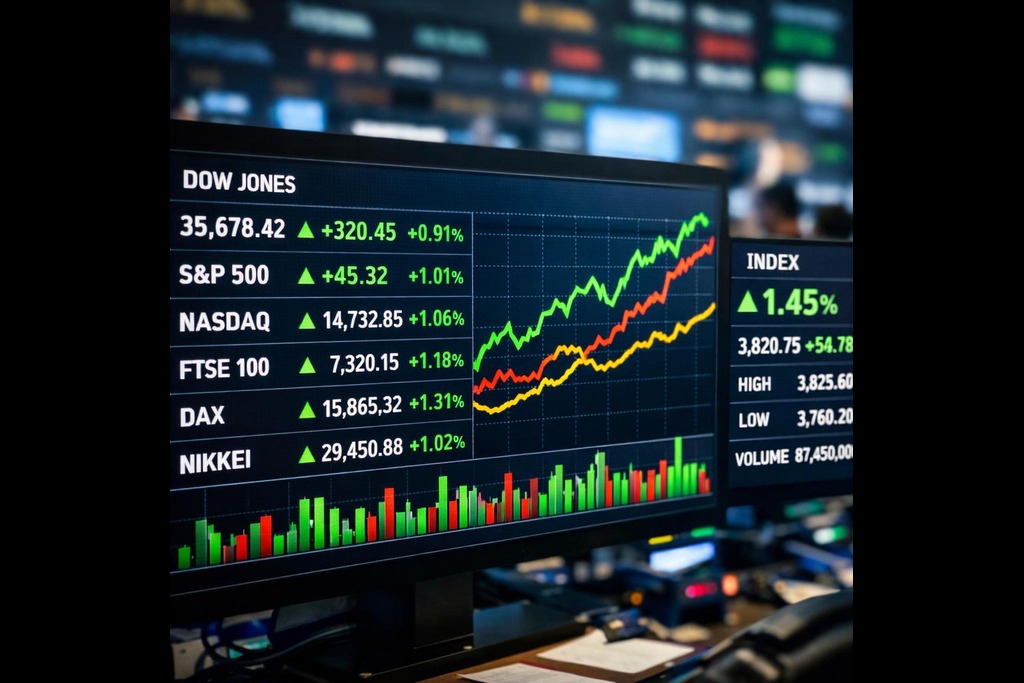 Stock indices are slightly up today after a surge on Friday.