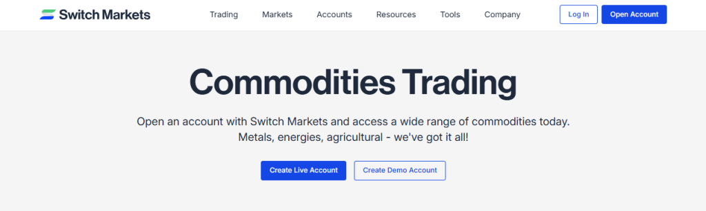 Markets available for Trade Markets available for Trade