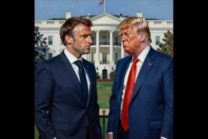 French President Macron sides against Donald Trump over Greenland.