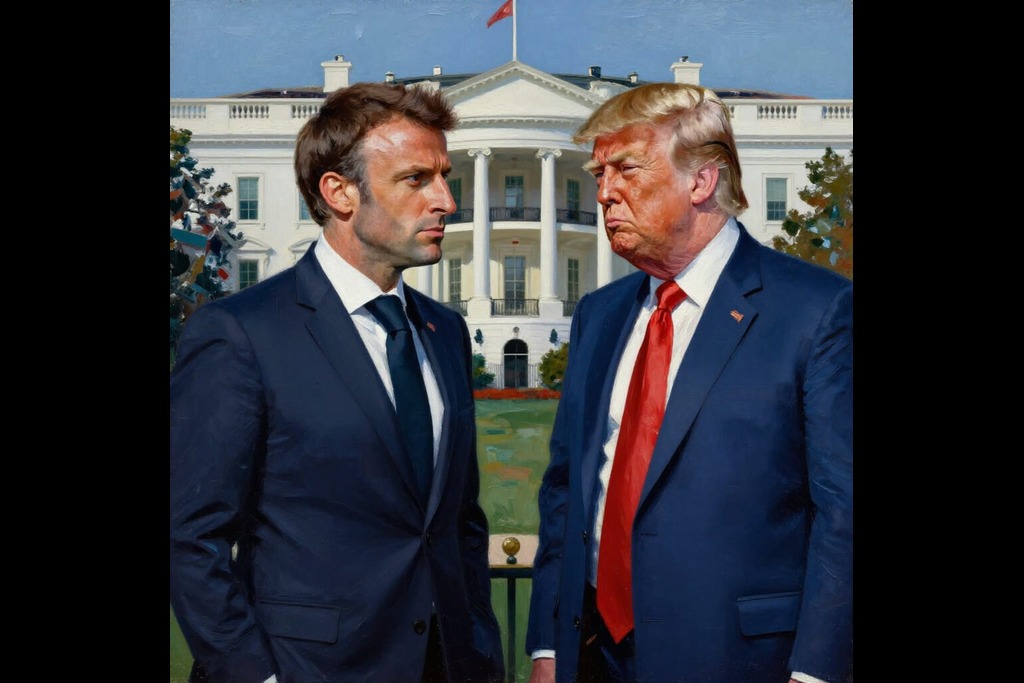 French President Macron sides against Donald Trump over Greenland.