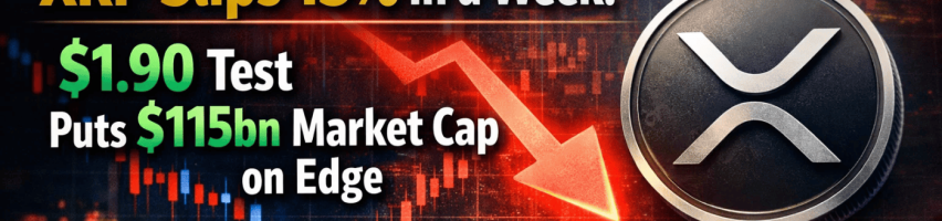 Image for XRP Price Prediction: XRP Slips 13% in a Week: $1.90 Test Puts $115bn Market Cap on Edge