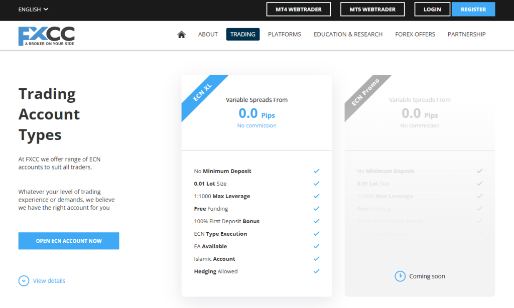 Key Specs That Separate the Account Types Key Specs That Separate the Account Types